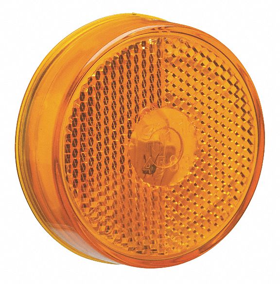 Marker Lamp, Reflector, 2-1/2 In, Yellow