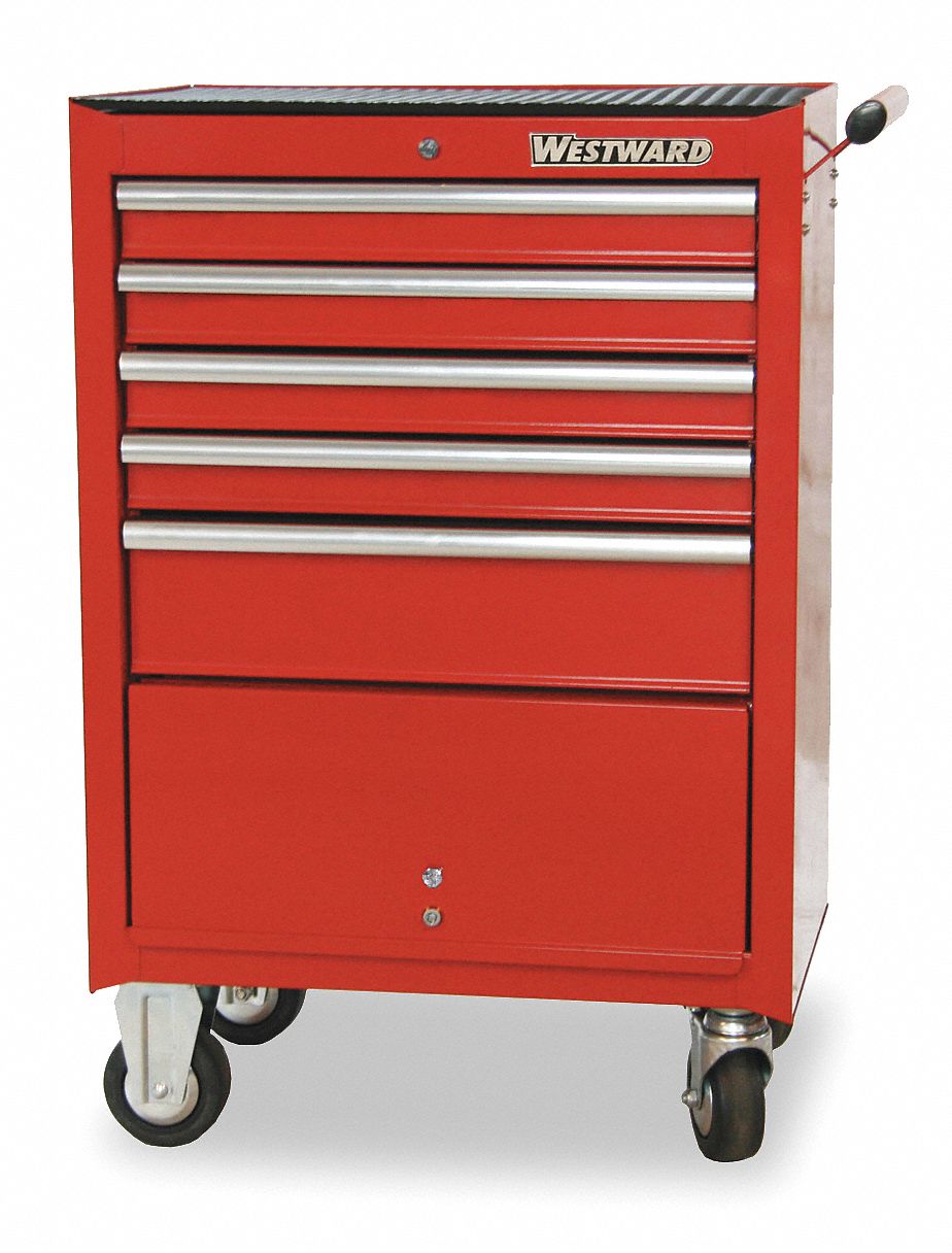 Rolling Tool Cabinet, 27 In W, 5 Drawer