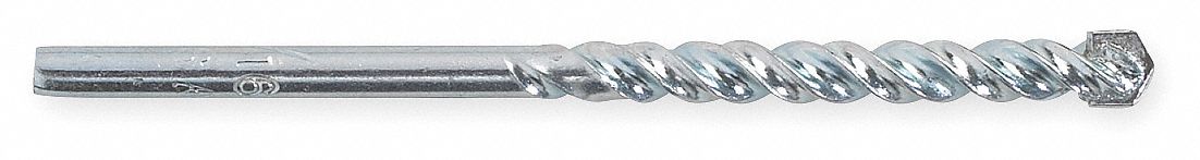 Masonry Bit, 7/16 In, 6 In L, Shank 1/4 In