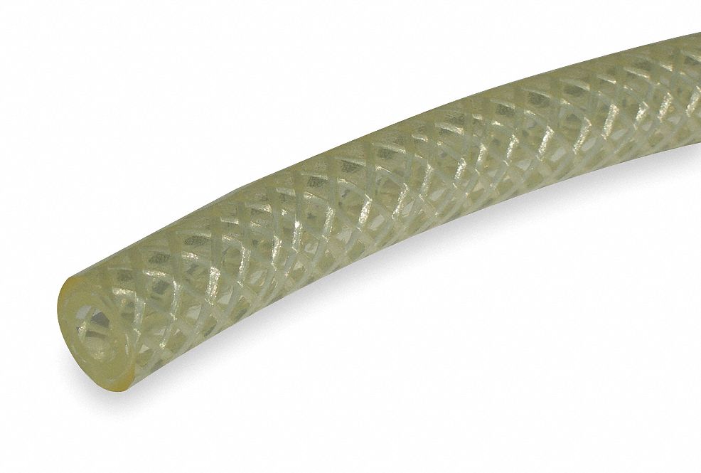 Tubing, Braided, Poly, 1 1/2 In, Clear