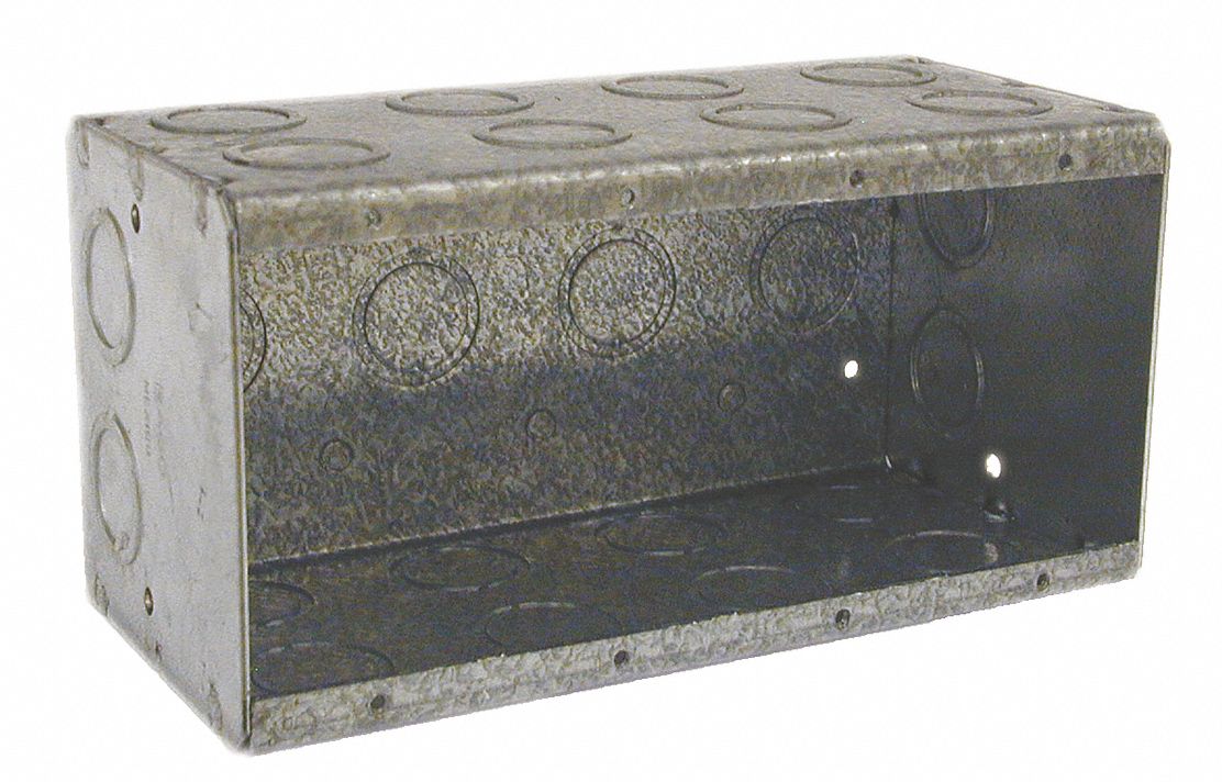Electrical Masonry Box, 89.8 Cu In, 4 Gang