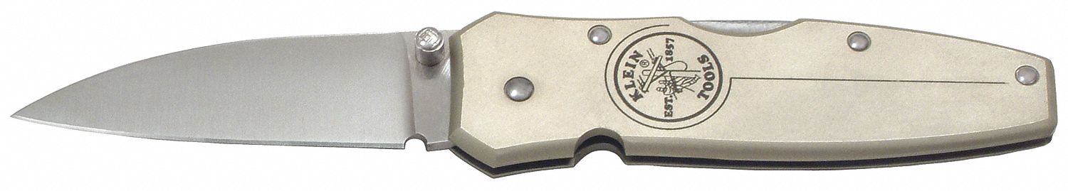 Pkt Knife, Lockback, Brushed Aluminum Hndl