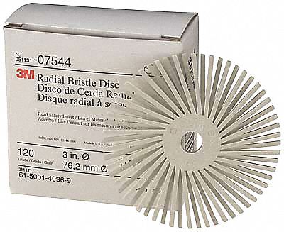 Radial Bristle Disc, TC, 3In Dia, 360G, PK40