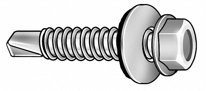 Drilling Screw, 1/4-14, 1 1/2, Pk1500
