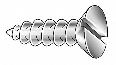 Wood Screw, Flat, #10x3L, Pk100