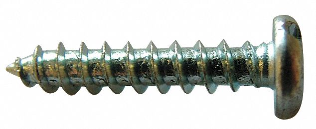 Metal Screw, Pan, #8, 1 In L, PK 100