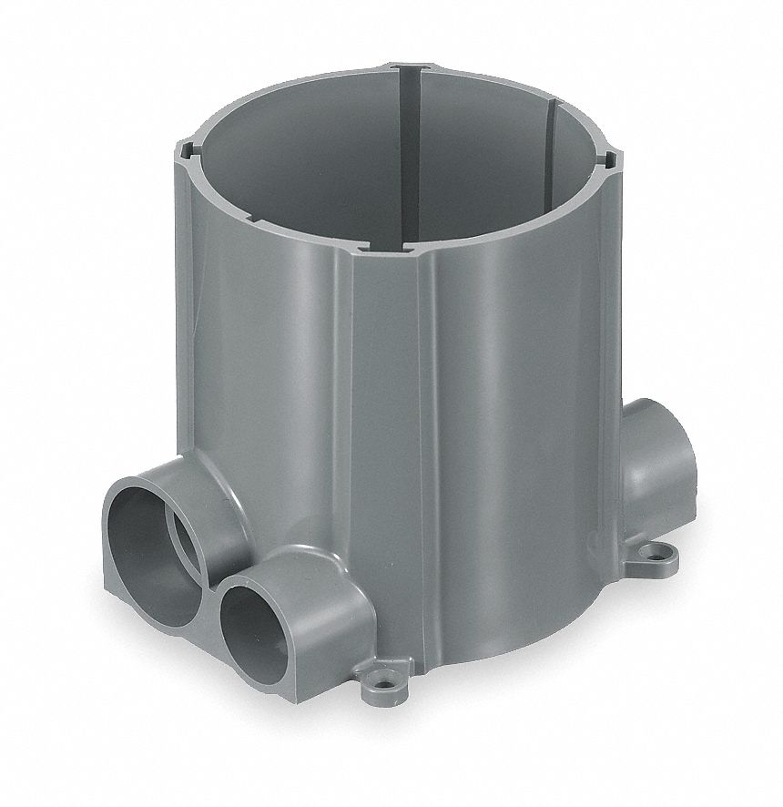 Floor Box, PVC, Round, Dia 5 3/4 In
