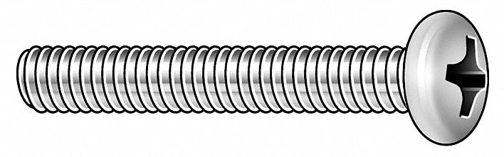 Mach Screw, Rnd, 1/4-20x3/4 L, PK 100
