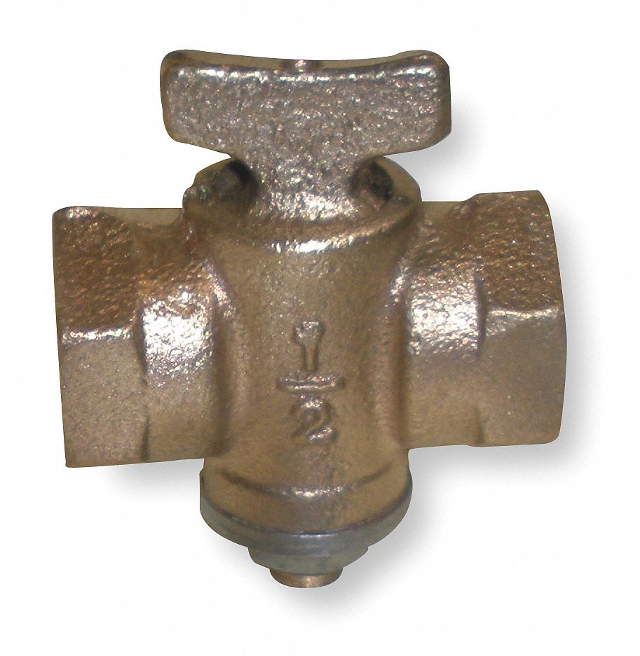 Gas Cock, 1/4 In, FNPT, 125 PSI, Bronze