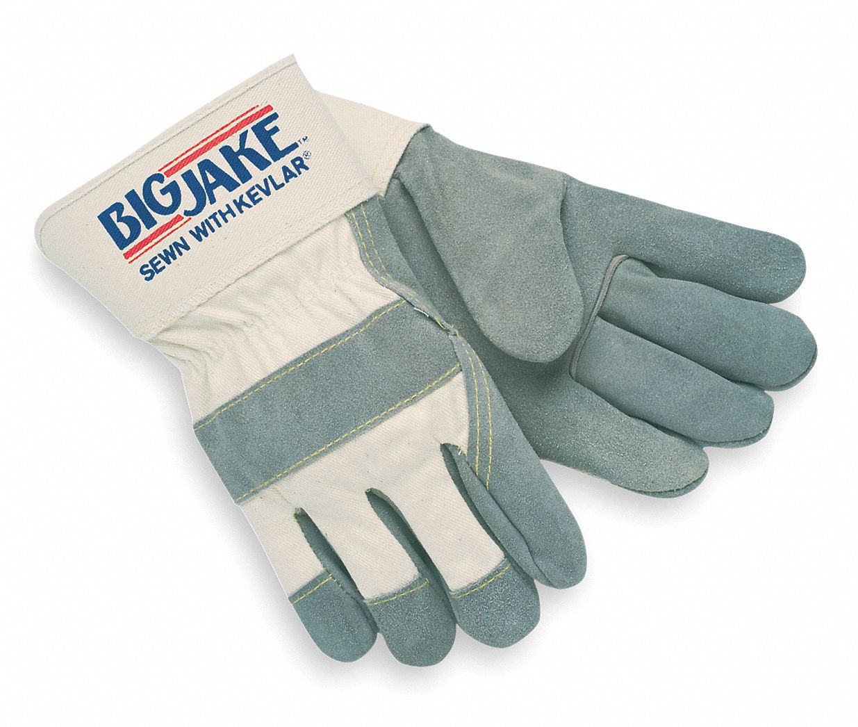 Leather Palm Gloves, XL, White, PR