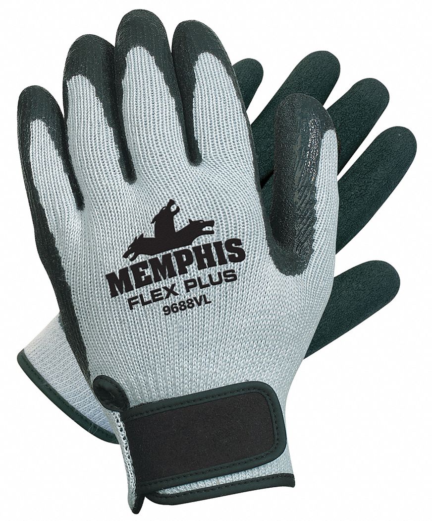 Coated Gloves, Black/Gray, M, PR