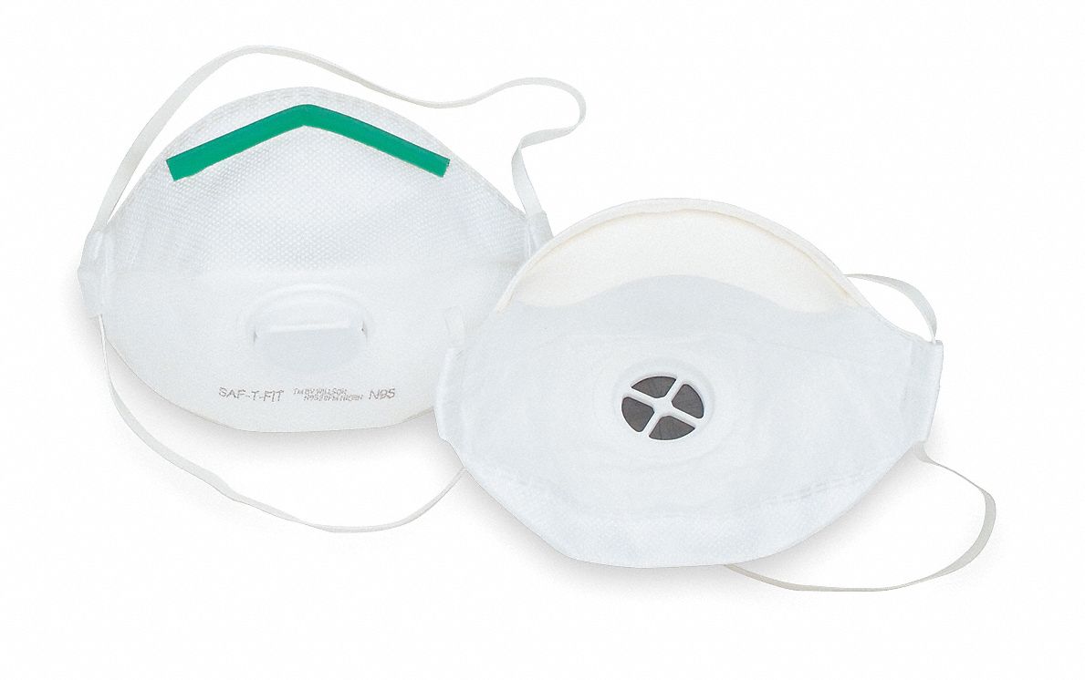 Flat Fold Respirator, N95, S, White, PK 30