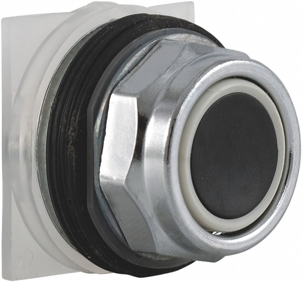Pushbutton, Black, 30mm