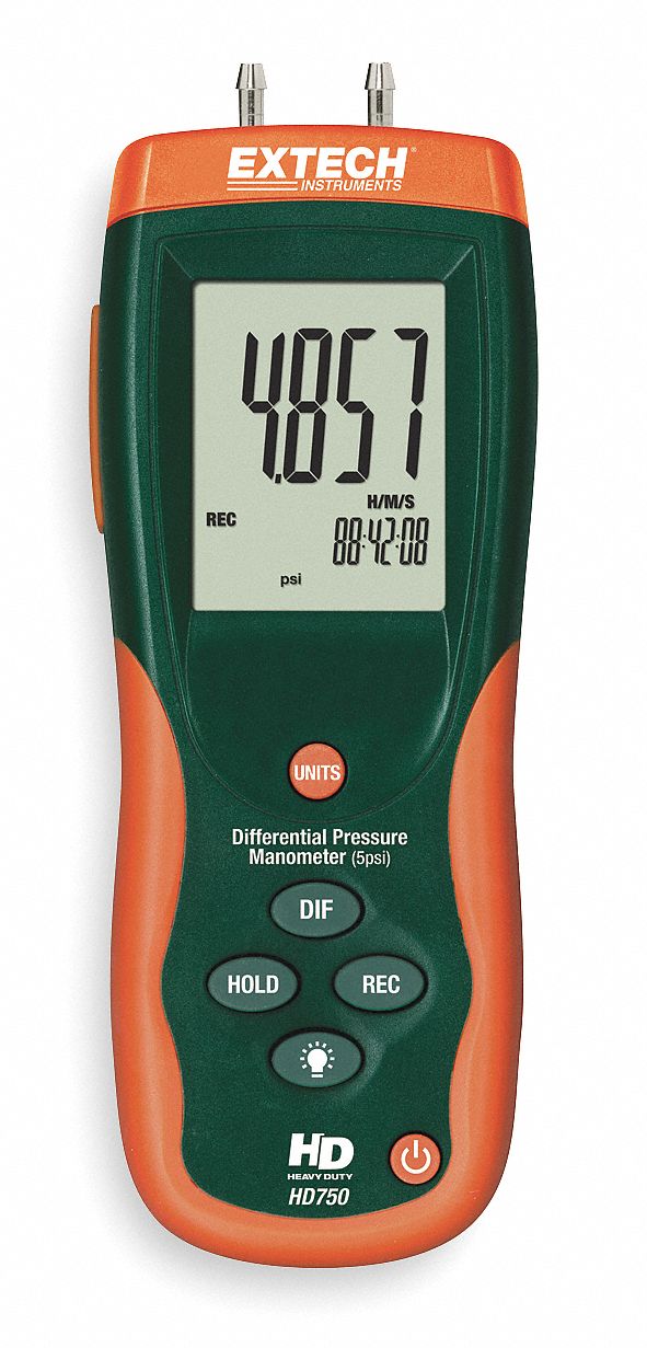 Digital Manometer, 0 to 138.3 In WC