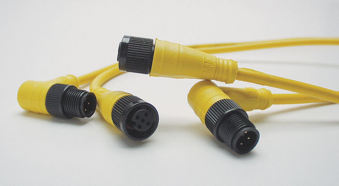 Cord Set, Male, Straight, 4 Pole, 15 Ft