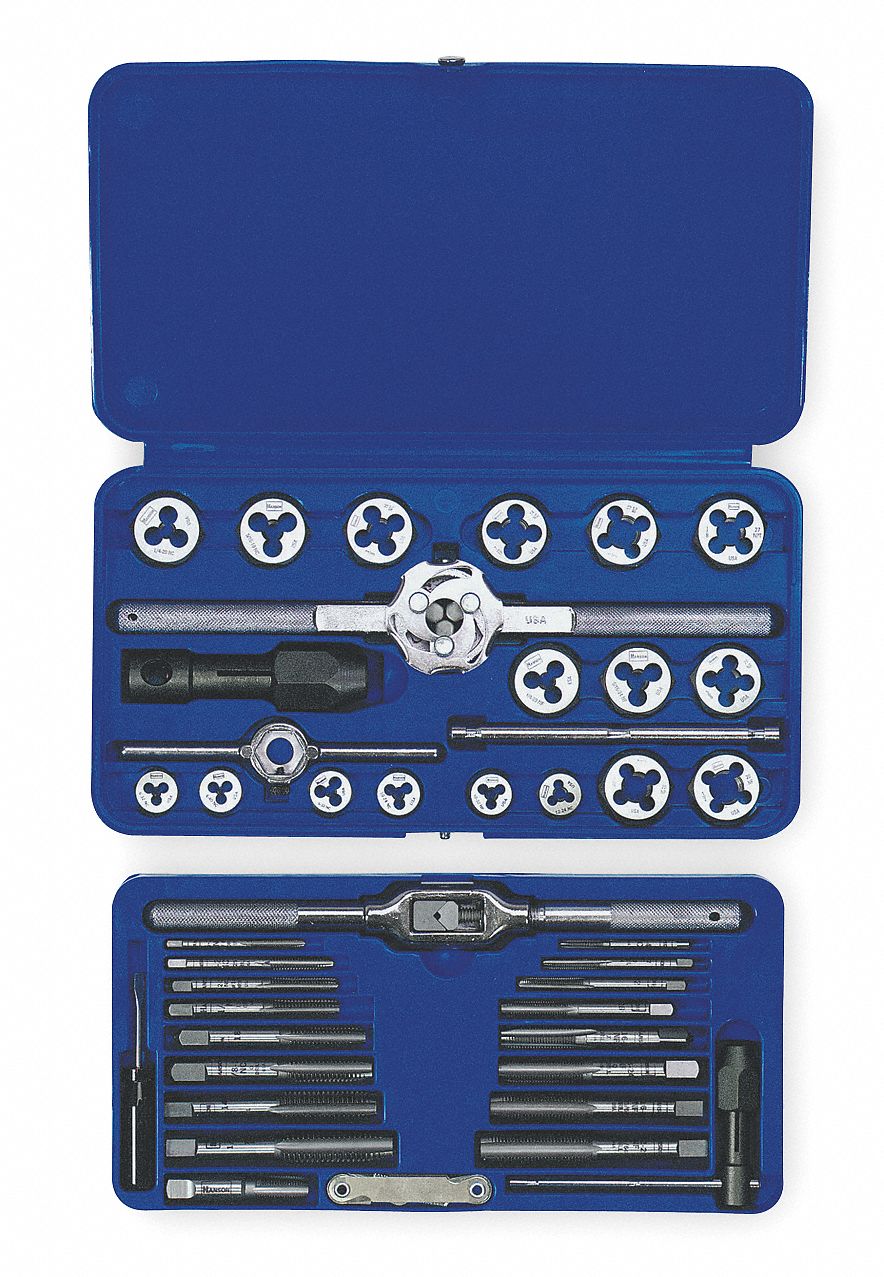 Tap/Die Set, 41 PC, Carbon Steel