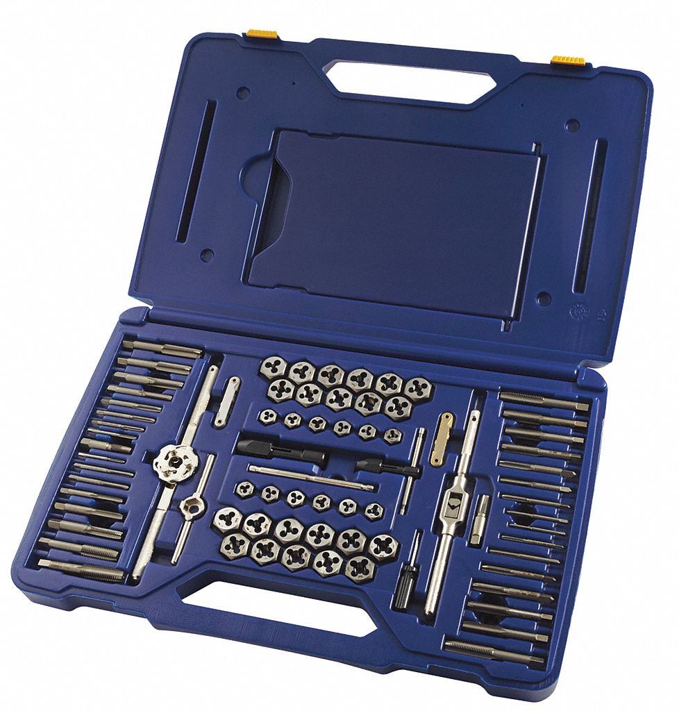 Tap/Die Set, 76 PC, Carbon Steel