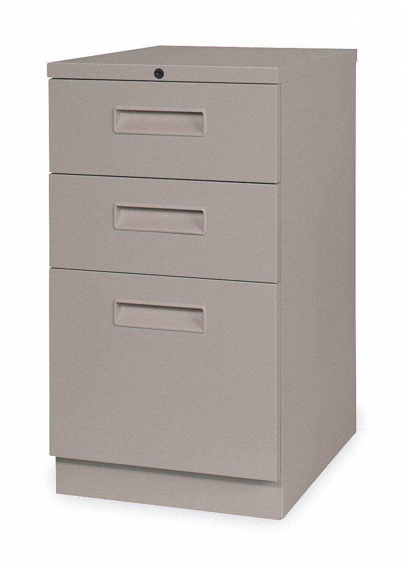Mobile File Cabinet, Taupe, 3 Drawer
