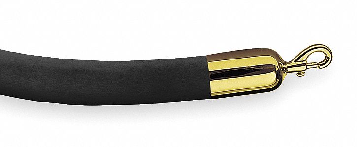 Classic Post Velour Rope, Black, 6 Ft
