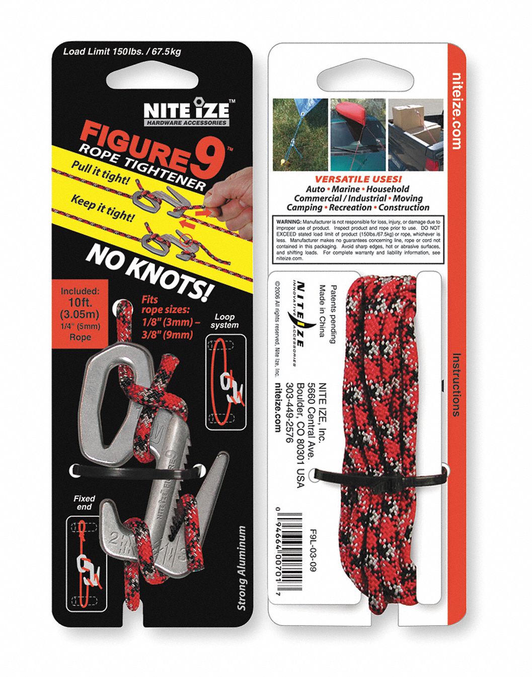 Rope Tightener, 3-1/2 In., Aluminum, Silver