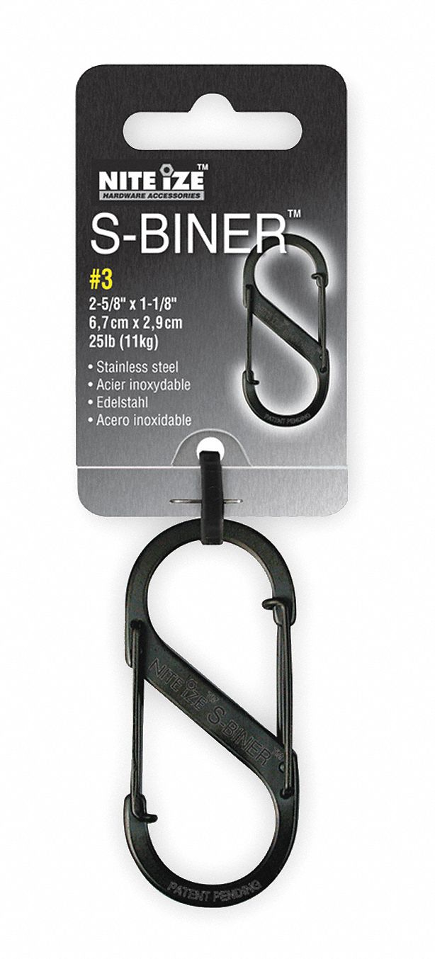 Double Gated Carabiner, 2-5/8 In., Black