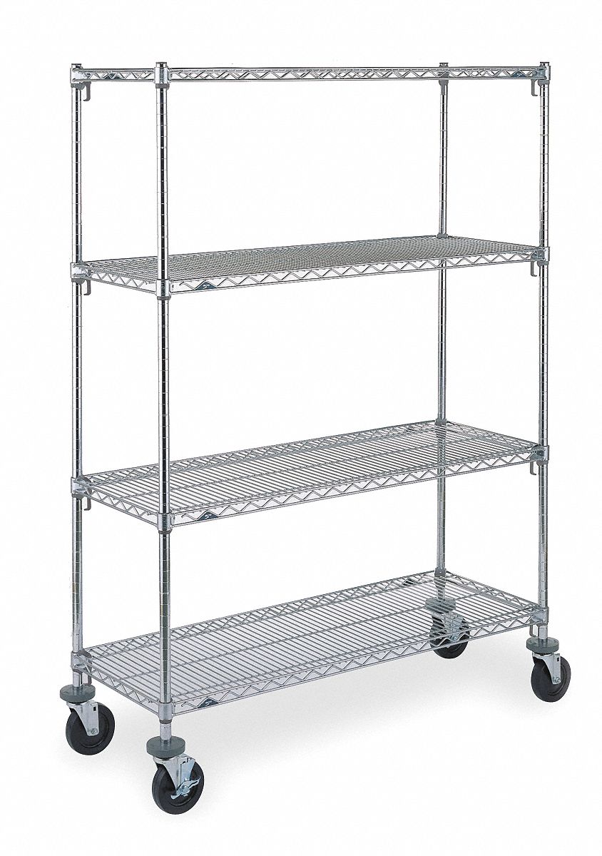 Adjustable Shelf Wire Cart, 24 In. W