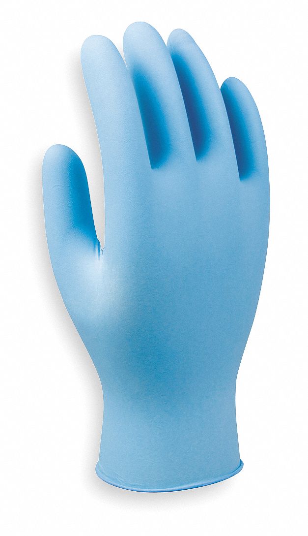 Disposable Gloves, Nitrile, XL, Blue, PK50