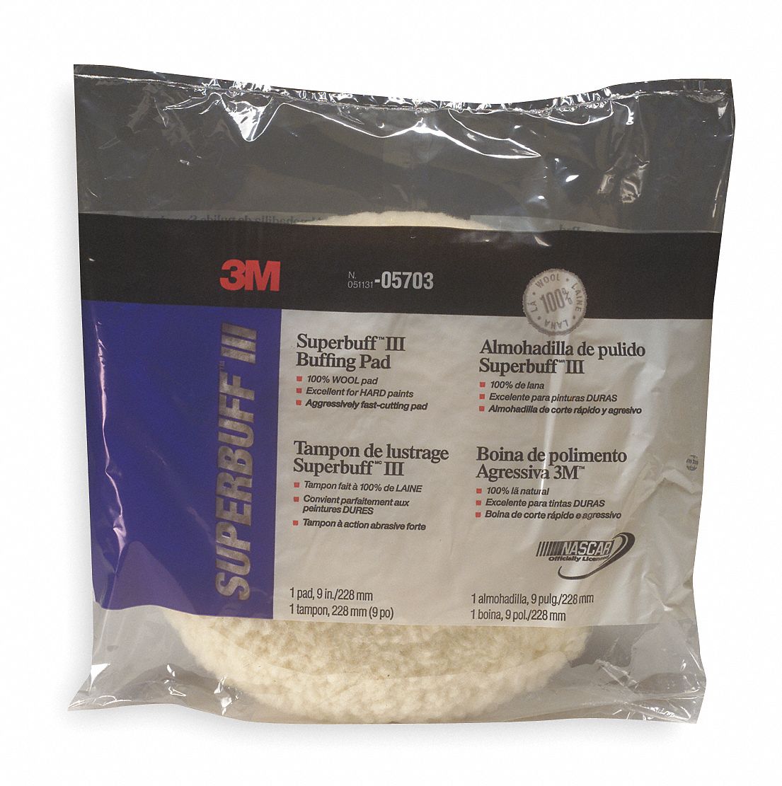 Compound Pad, Double Sided, 9 In, Wool