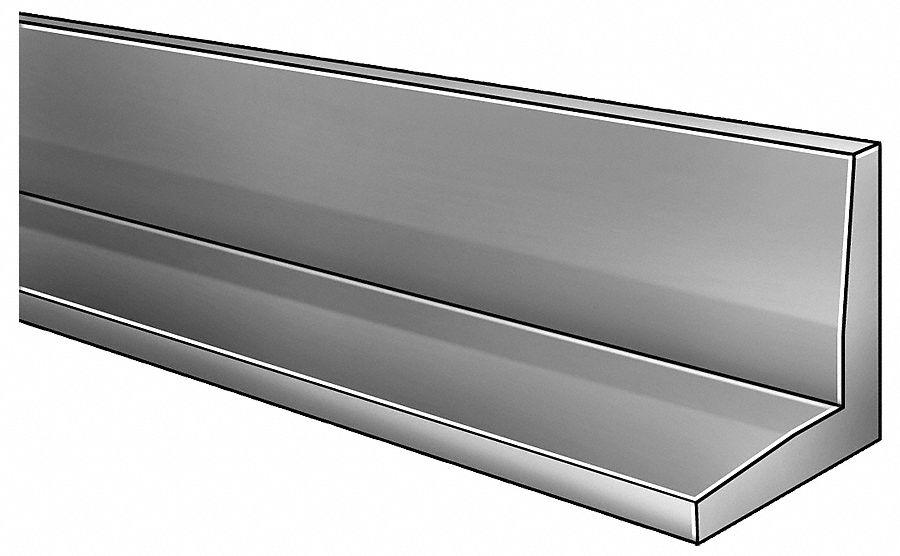 Angle, Al, 6061, 1/4 In T, 2 In Leg, 8 Ft L