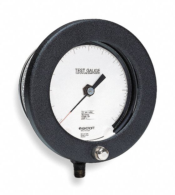 Pressure Gauge, Test, 4 1/2 In, 200Psi, NIST