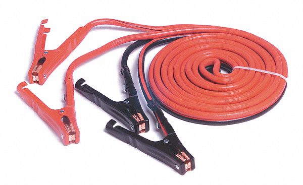 Booster Cables, 16 Ft, White/Black