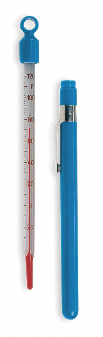 Pocket Glass Thermometer, 0 to 220F
