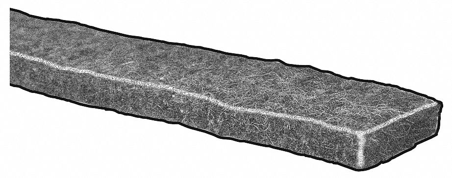 Felt Strip, F7, 1/2 In T, 1 x 120 In