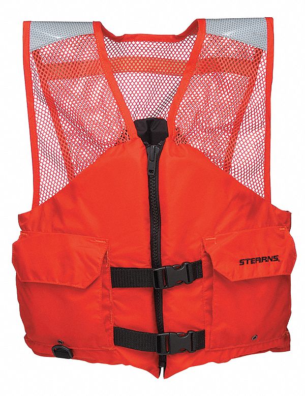 Flotation Vest, Orange, Nylon, L