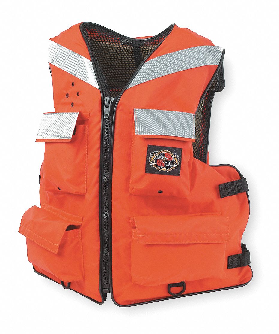 Floatation Vest, Orange, Nylon, 2XL