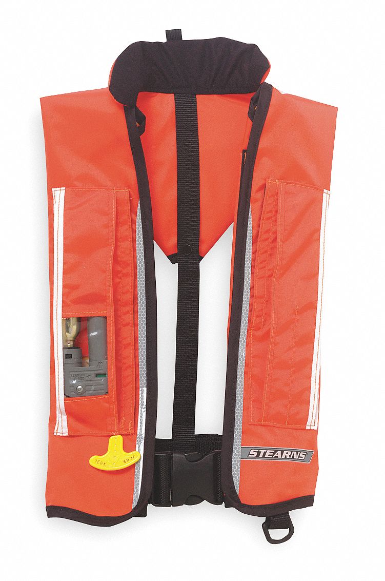 Inflatable Vest, Orange, Nylon, Universal