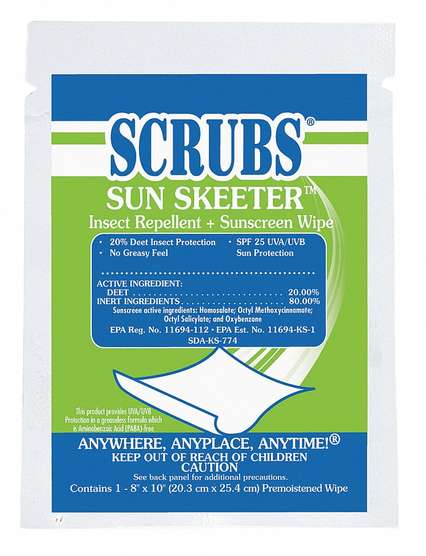 Repellent Wipe, PK 100