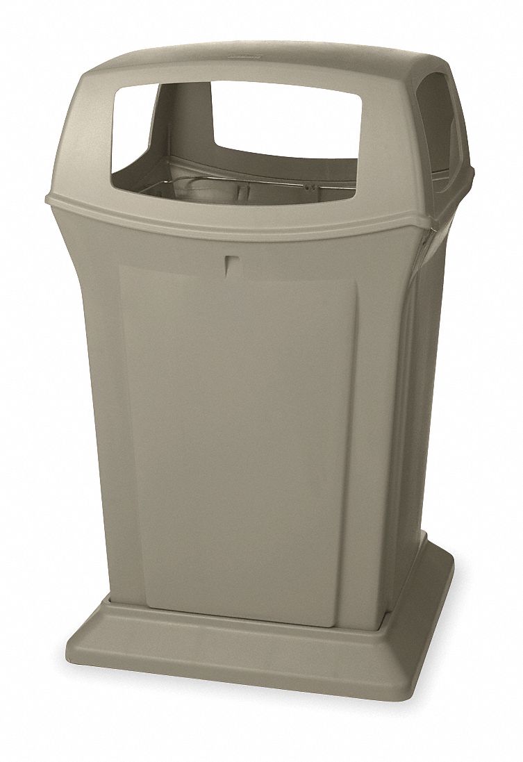 Waste Receptacle, 4 Opening, Beige, 45G