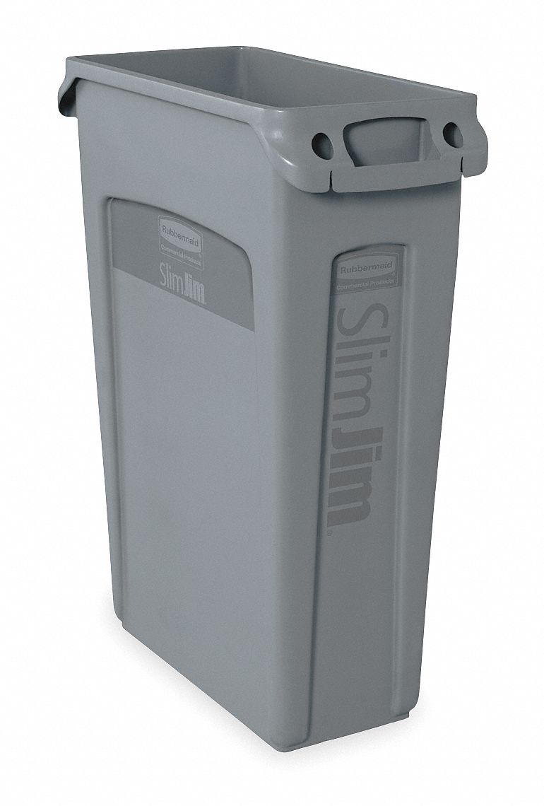 Trash Container, Venting, 23 G, Gray