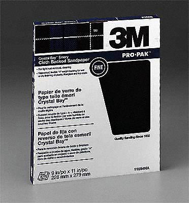 Emery Cloth, 11x9 In, Fine, Emery, PK250