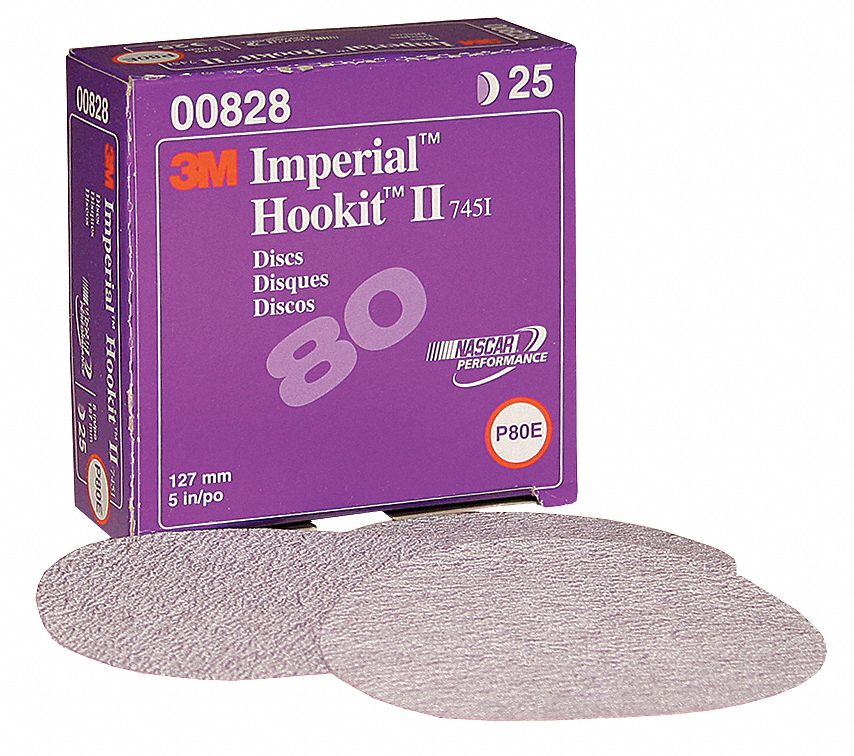 Arbor Mt Sanding Disc, 6x1/4in, Med, PK100