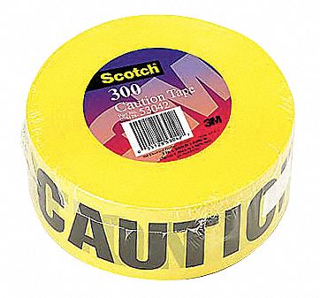 Barricade Marking Tape, 3In W, Yellow, PK16