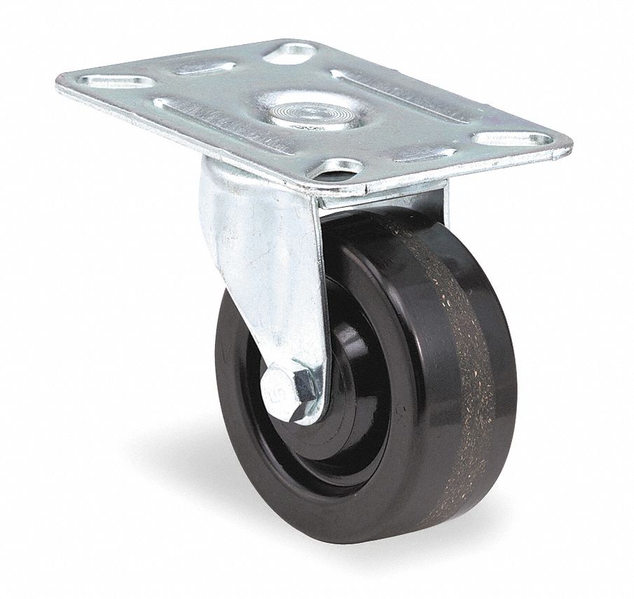 Swivel Plate Caster, 250 lb, 3 In Dia