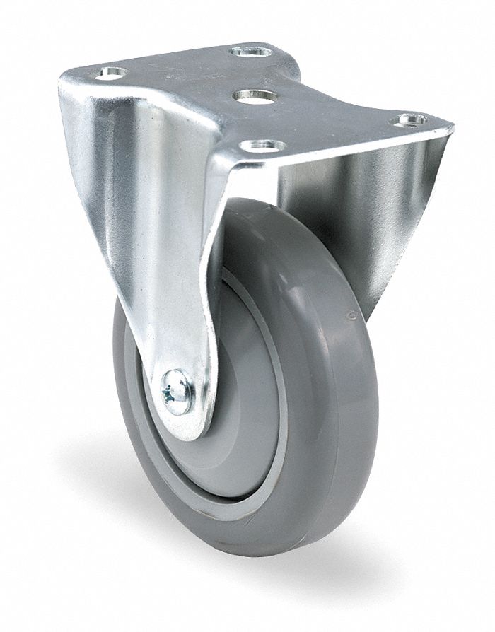 Rigid Plate Caster, 315 lb, 5 In Dia