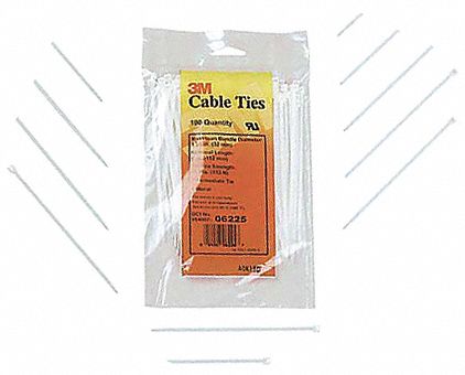 Standard Cable Tie, 8In, Natural, PK1000