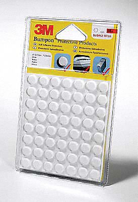 Self Adh Bumper, White, PK18
