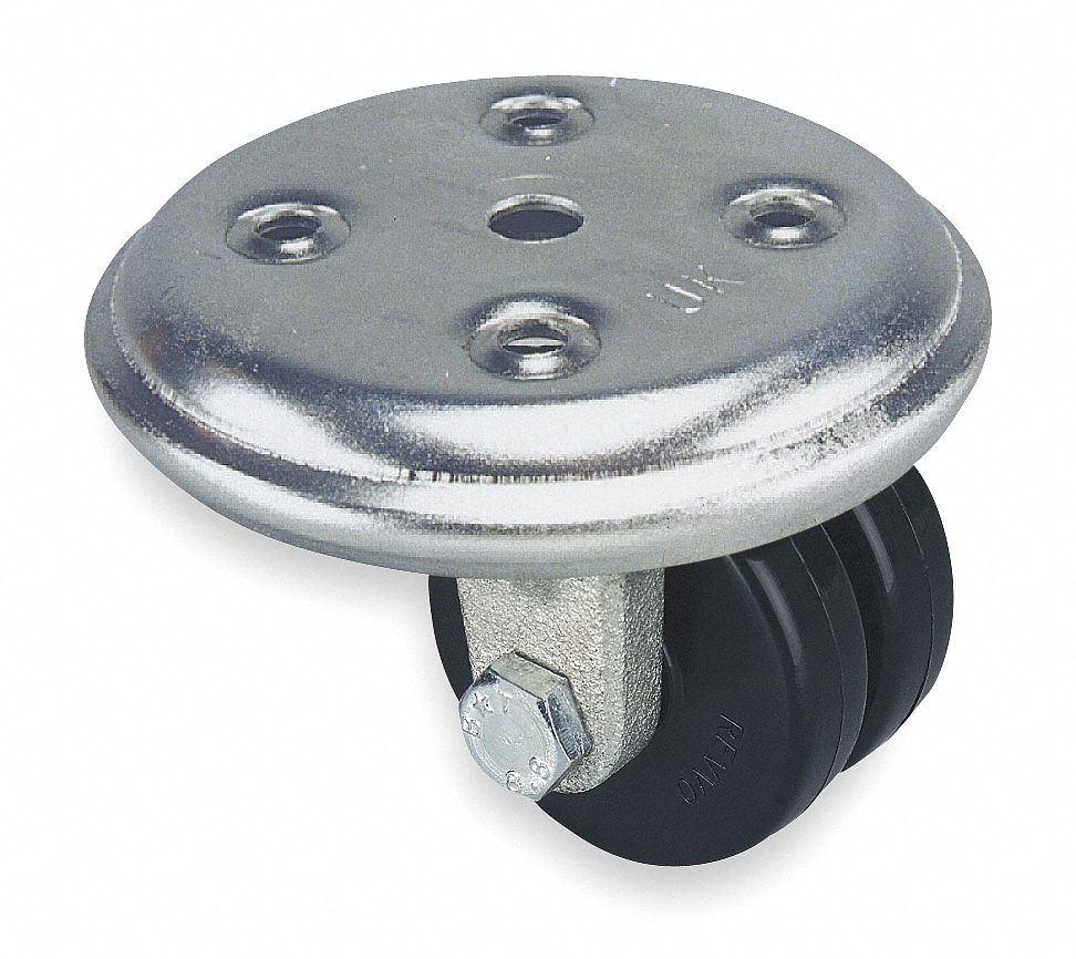 Dual Wheel Swivel Caster, 264 lb, 1-3/8 In