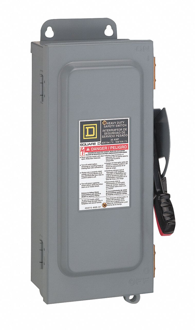 Safety Switch, Fusible, 3PST, 30A, 600V