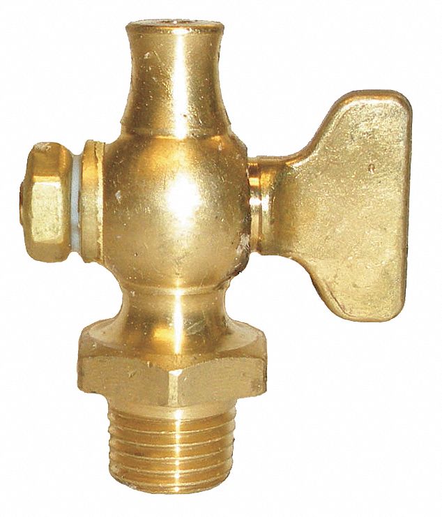 Air Cock, 1/4 In, MNPT x Shoulder, Tee
