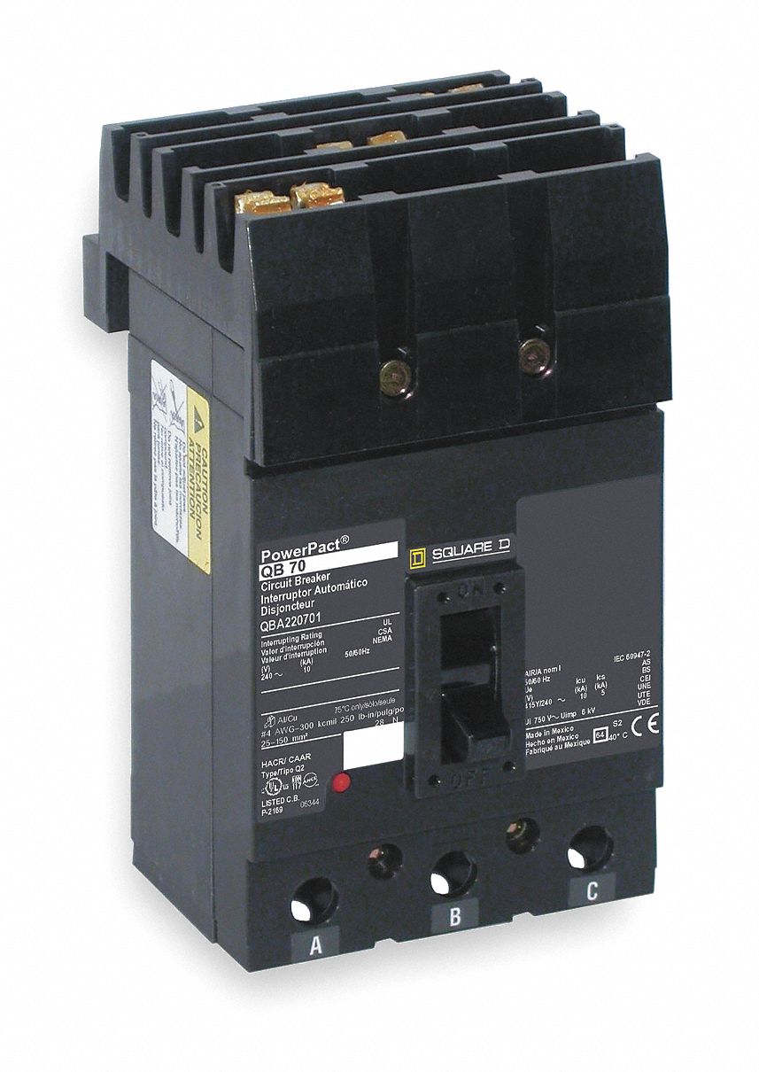Circuit Breaker, Plug In, QD, 3Pole, 90A